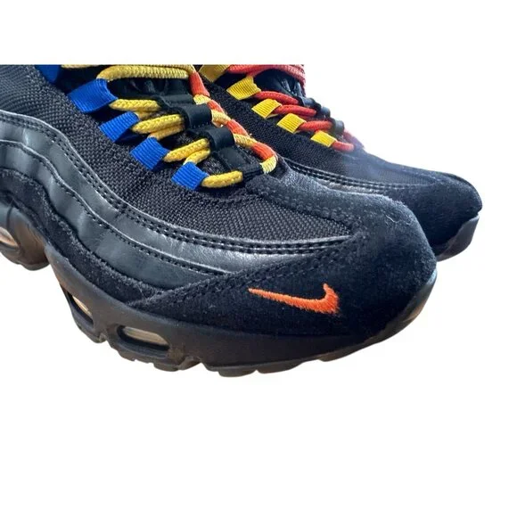 RARE Nike Air Max 95 Premium NY vs LA Shoes Mens 6.5 Women 8 Black Suede Leather - Picture 9 of 16